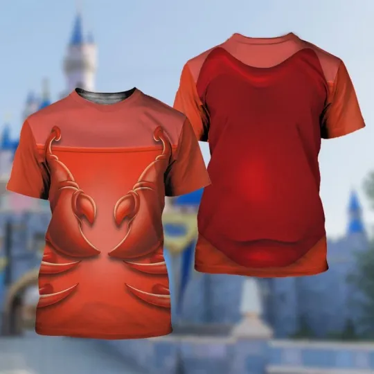 Sebastian Cosplay Costume The Little Mermaid Tshirt 3D Printed