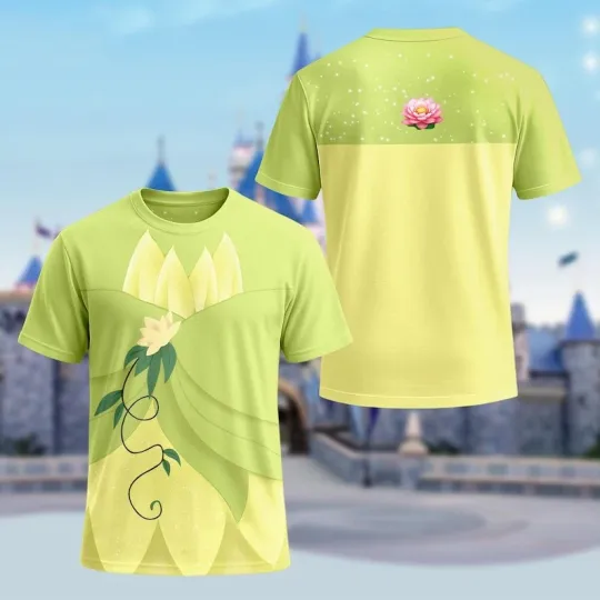 Princess And The Frog Tiana Princess Cosplay Costume Tshirt 3D Printed