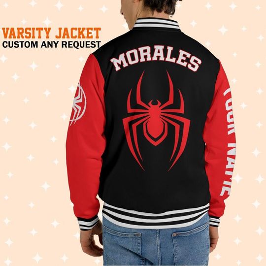 Custom Across The Spider-Verse Miles Morales Varsity Jacket, Personalized Disney Jacket