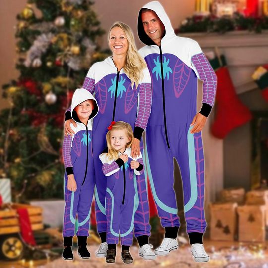Spider Gwen Cosplay Onesie Pajamas, Gwen Stacy Spidey Costume Jumpsuit, Spiderman Jumpsuit, Superhero Pjs, Ghost Spider One-piece Pjs