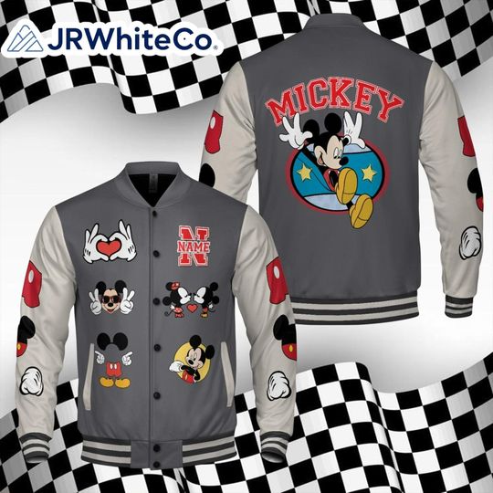 Discover Personalized Mickey Mouse Jacket, Custom Disney Varsity Baseball Outfit, Cute Gift for Fans