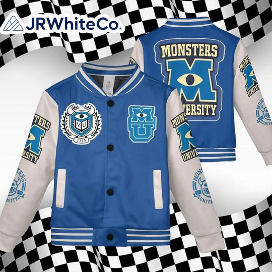 Discover Custom Monster University Varsity Jacket, Personalized Monster Inc Baseball Jacket, Adult & Kid Team Outfit, Disney Style Varsity Jacket