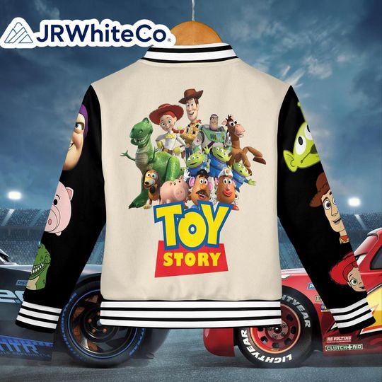 Discover Toy Story Big Face on Sleeves Jacket, Kids and Youth Varsity, Custom Adult Baseball Jacket, Family Matching Outfit