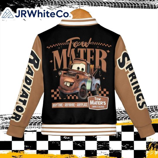 Discover Mater Tow Varsity Baseball Jacket, Kids and Youth Jacket, Adult Unisex Racing Team Outfit, Custom Family Jacket