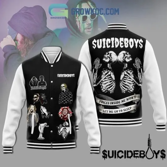 Discover Suicide*boys Voices Inside Me Won’t Let Me Go To Sleep Baseball Jacket