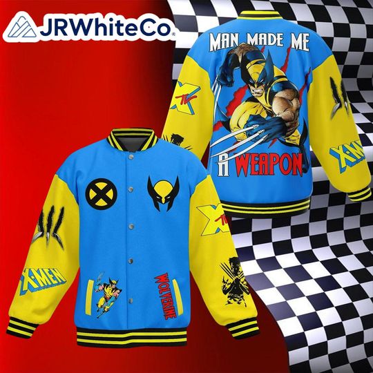 Discover Wolverine Baseball Jacket, Wolverine and Deadpool Varsity Jacket, Superhero Streetwear for Men & Women, Funny Movie Jacket