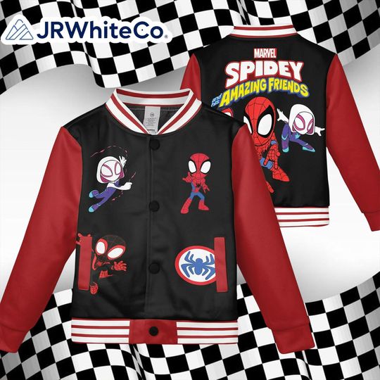 Discover Spidey and His Amazing Friends Varsity Jacket, Kids Baseball Jacket, Spider-Man Themed Outfit, Birthday Boy Gift, Spidey Shirt