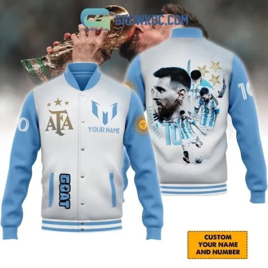 Messi The Goat Argentina Football Personalized Baseball Jacket