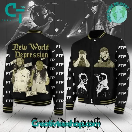 Discover Grey Day FTP “New World Depression” Baseball Jacket