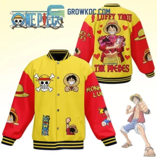 Discover 1 Piece Luffy Valentine’s Day Baseball Jacket
