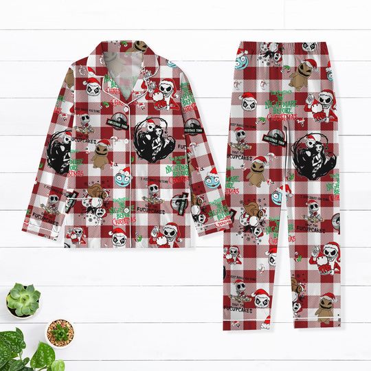 Discover Nightmare Before Christmas Pajamas Set, Jack Skellington And Sally PJs, Oogie Boogie Bash, Disney Skeleton Holiday Pajamas, Xmas Gift