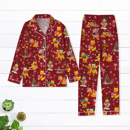 Discover Winnie The Pooh Pajamas Set, Pooh And Friends Pajamas, Pooh Piglet Tiger Xmas Pajamas, Pooh Honey Women Pajamas, Magic Kingdom Gift