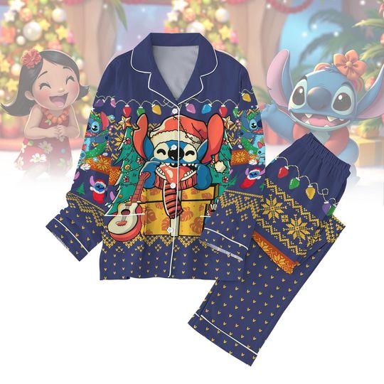 Discover Stitch Christmas Pajamas Set, Disney Stitch Family Pajamas, Lilo And Stitch Holiday Pajamas, Funny Stitch Pajamas, Magic Kingdom Gift