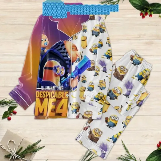 Discover Despicable Me 4 Minions Satin Pajama Set for Adults