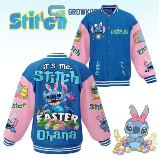 Discover Stitch It’s Me Happy Easter Ohana Baseball Jacket