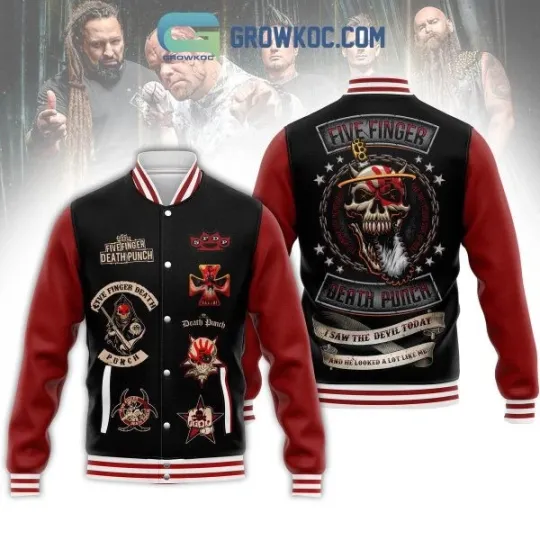 Five Finger Death Punch I Saw The Devil Today And He Looked A Lot Like Me Baseba Jacket