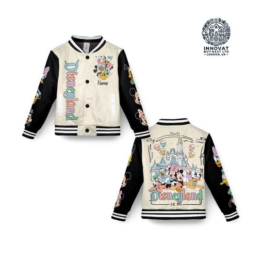 Discover Personalized Disneyland Mickey Friend Team Kids Youth Adult Baseball Jackets, Disney Varsity Jacket, Mickey And Friends, Disney Castle