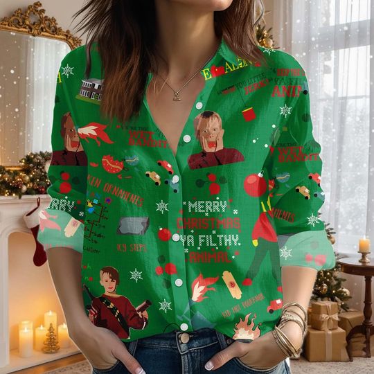 Christmas Home Alone Blouse Shirt, Merry Christmas Ya Filthy Animal Shirt, Christmas Movie Holiday Shirt, Xmas Party Gift