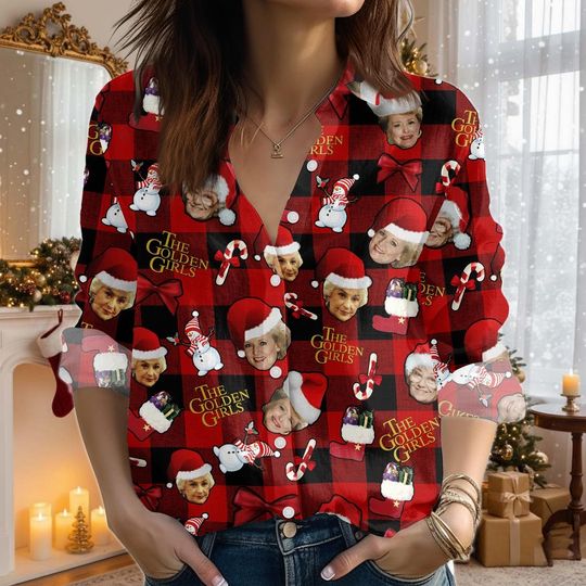 Discover Christmas Stay Golden Blouse Shirt, Stay Golden Women Shirt, Besties Casual Shirt, Gifts for Girlfriend, Xmas Party