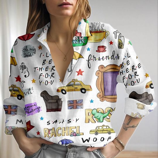 Discover Friends Blouse Shirt, Friends Movie Women Shirt, Tv Series Casual Shirt, Friends Chandler Loungewear