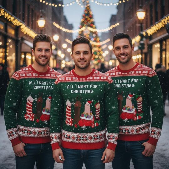 Discover Funny Christmas Ugly Sweater, All I Want Sweater, Xmas Holiday Gift For Men Women