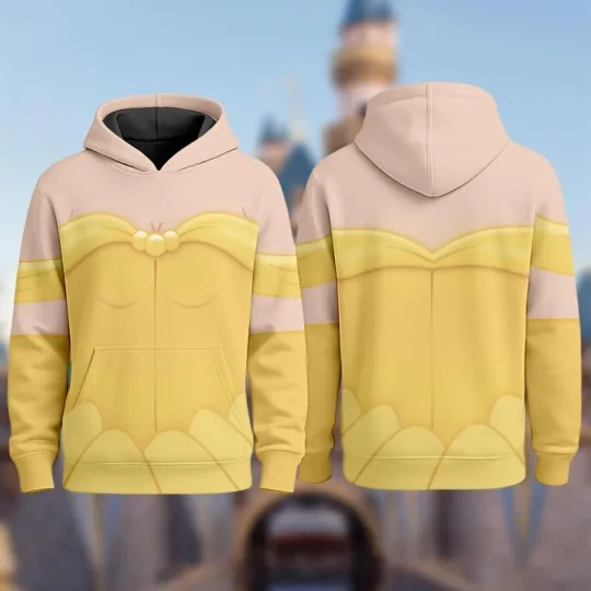 Belle Princess Cosplay Costume Beauty And The Beast Hoodie 3D Printed