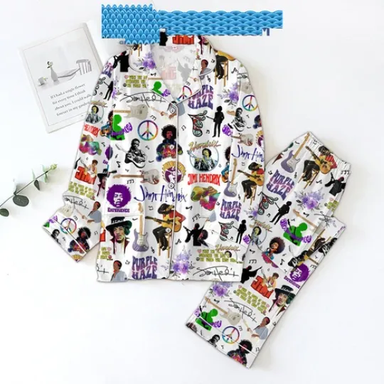Discover Jimi Hendrix The Power of Love Satin Pajama Set