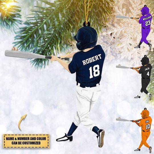 Discover Personalized Baseball Boy Acrylic Christmas Ornament,  BaseBall Player Ornament, Baseball Keepsake, Baseball Christmas Ornament