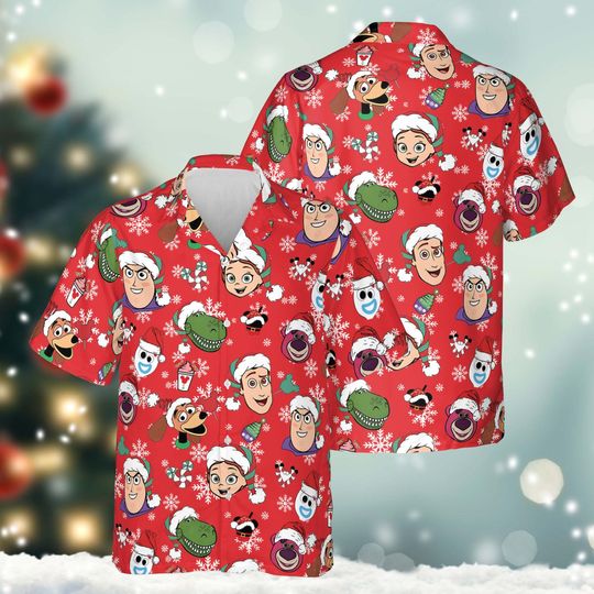 Discover Disney Toy Story Christmas Hawaiian Shirt, Best Hawaii Shirt For Toy Story Lovers, Magical Castle Shirt, Woody Buzz Lightyear Button Up