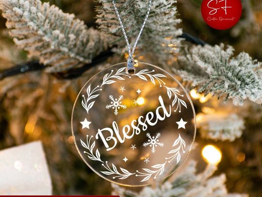 Discover Blessed Ornament, Matthew 5:9, Bible Verse, Quote, Christmas Ornament Acrylic, Christian Gift, Scripture, Custom,Bible,Personalized Ornament