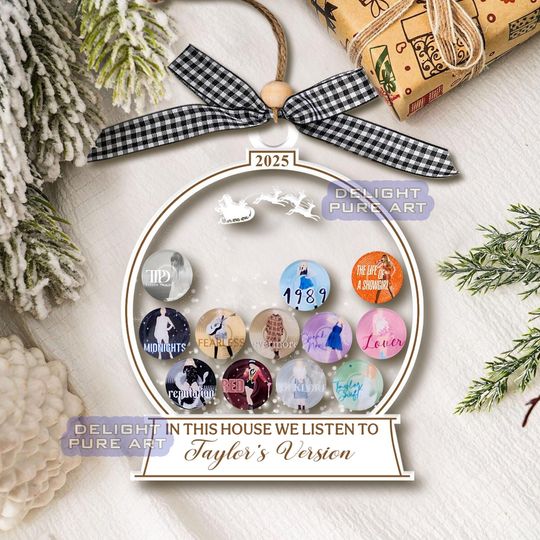 Discover In This House We Listen to Tay.lorr's Version Ornament, In My Showgirl Era Christmas, Eras Tour Taylorr Album, Swiftmas Ornament 4D Shaker