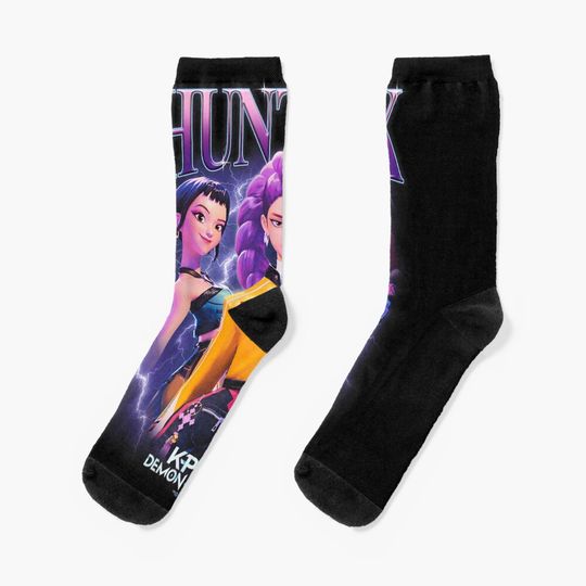 Discover Kpop Demon Hunter Huntrx Anime Idol Warrior Fantasy Mashup Design Socks