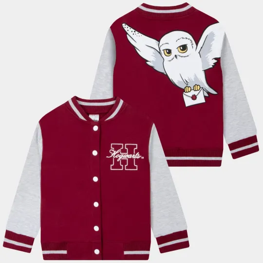 Harry Potter Bomber Jacket | Kids Hogwarts Varsity Jacket | Girls Red Jacket