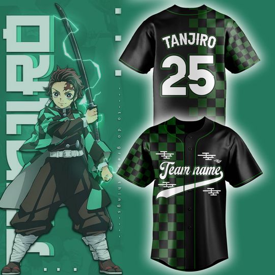 Discover demon Anime Jersey, tanjiror Baseball Jersey, MLB x demon Jersey, MLB x tanjiror Jersey, Anime Baseball Jersey, tanjiror Kamado