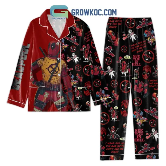 Deadpool See You In Hell Polyester Pajama Set for Adults
