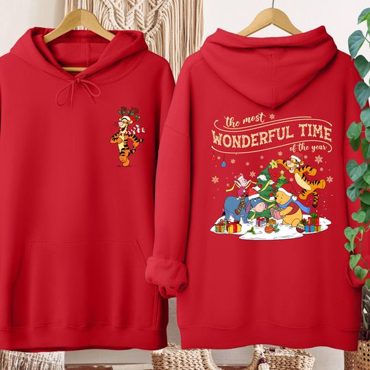 Discover Winnie the Pooh Sweatshirt, Winnie the Pooh Christmas Hoodie, Disney Pooh Shirt, Family Christmas Matching Sweatshirt