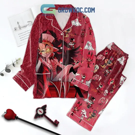 Hazbin Hotel Anime Polyester Pajama Set for Adults