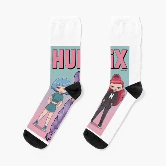 Discover Minimalist Huntrix Portrait - Pastel Soft K-pop Wall Art Socks