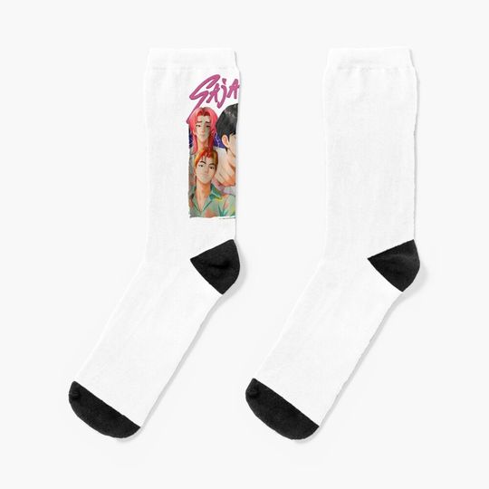 Discover Saja Boys Kpop Demon Hunter Group – HUNTR/X - HUNTRIX, Dark Idol Aesthetic, Anime-Inspired Streetwear Socks