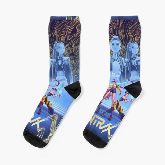 Discover Huntrix demon hunters art stage golden Socks