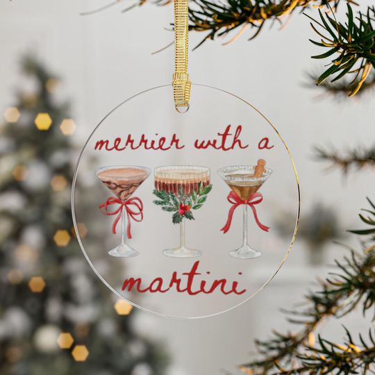 Discover Espresso Martini Ornament, Acrylic Ornament For Martini Drinker, Ornament For Drinker Gift, Ornament For Friend, Merrier with a Martini