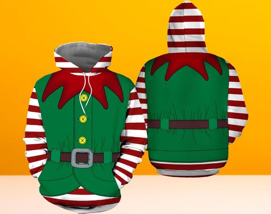 Discover Elf Christmas Cosplay Custom Hoodie 3D, Elf Christmas Cosplay 3D Hoodie, Elf Christmas 3D Hoodie, Christmas Hoodie 3D, Gift Christmas.
