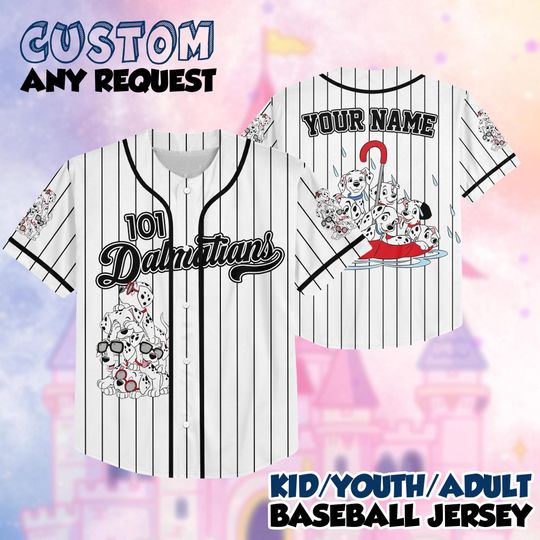 Discover Custom Disney 101 Dalmatians Baseball Jersey, Personalized Kid Youth Adult Disney Jersey, Disney Dogs Baseball Team Jersey, Birthday Gifts
