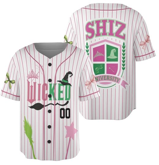 Custom Wicked Baseball Jersey, Elphaba and Glinda Jersey, Musical Gifts for Wicked Fans, Green Witch Tee