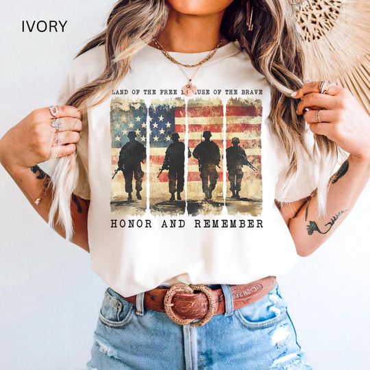 Discover Land of the Free Because of the Brave Shirt Memorial Day Tee 4th of July Tee Patriotic T-Shirts  Independence Day Shirt Comfort Colors Shirt