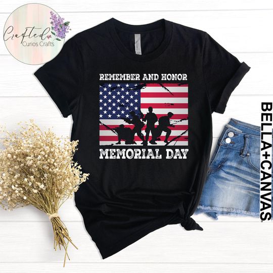 Discover Memorial Day Shirt  Honor & Remember T-Shirt, Patriotic American Soldiers Tee