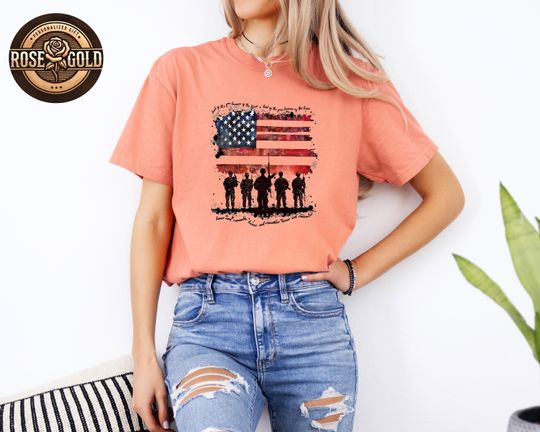 Discover Retro Memorial Day Shirt, Honor And Remember Memorial Day Shirt, American Soldier Shirt