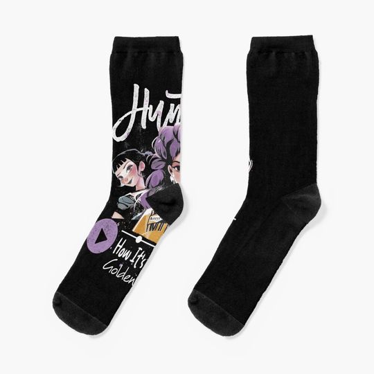  HUNTR/X - HUNTRIX Kpop Demon Hunter Girl Group – Rumi Zoey Jinu KDPh Dark Idol Aesthetic Design Socks