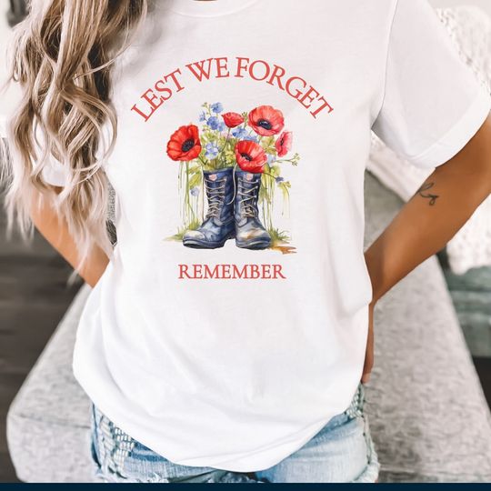 Discover Lest We Forget Shirt – Memorial Day Poppy Tee