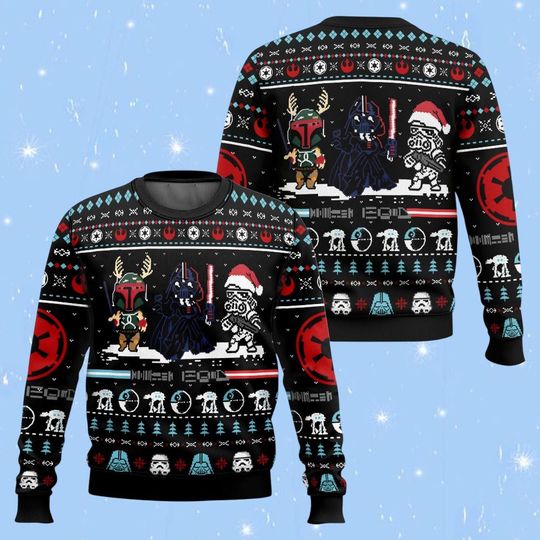 Star Wars Christmas Ugly Sweater, Darth Vader Holiday Sweatshirt, Star Wars Movie Gifts For Fans, Stormtrooper Christmas Gift